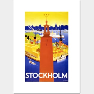 Vintage Travel Poster Stockholm Sweden Posters and Art